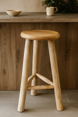 Barhocker Barstuhl Bistrohocker Teakholz 2 er Set 75x35 cm Natur Holz Bistro Bar 8714763300704