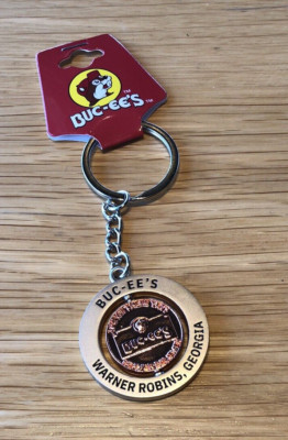 Buc-ee's Logo Spinner Keychain, Key Ring - Warner Robins Georgia Store