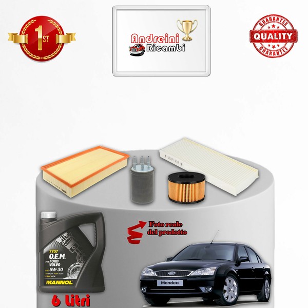 KIT Service 4 Filter UND ÖL Ford Mondeo III 2.0 16V MIT 85KW 115PS AB 2000-image