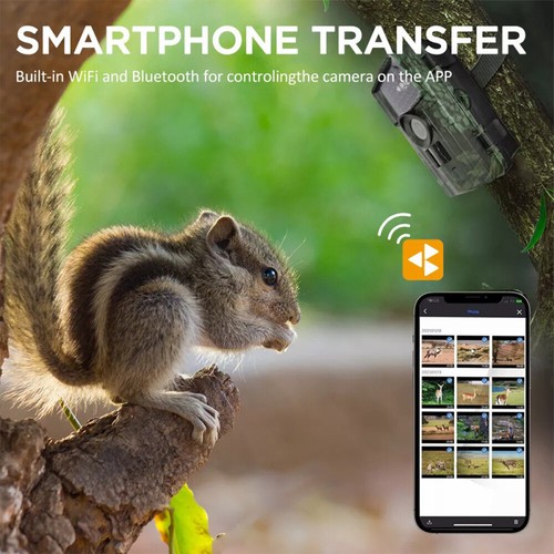 60MP/4K Wildkamera WLAN mit Nachtsicht Bewegungsmelder 940nm Bluetooth APP Handy - Bild 8 von 15