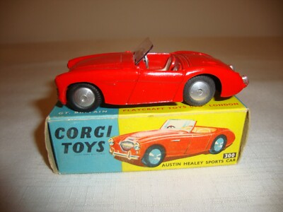 Miniature Corgi Toys - Austin Healey 100 Rouge - Référence 300 - Échelle 1:43 - Métal - Vintage