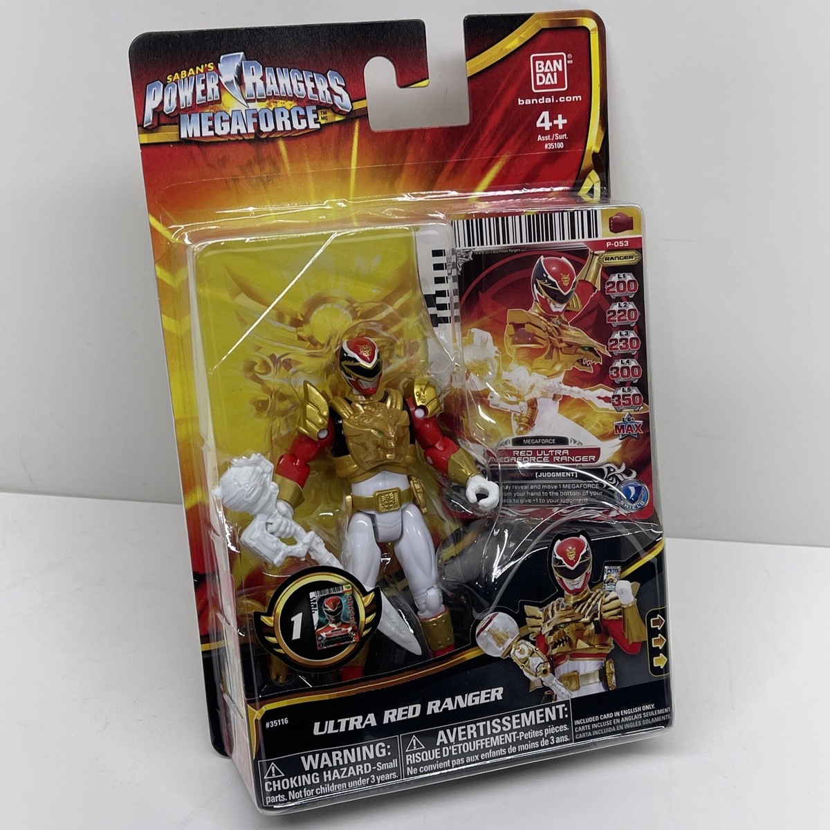 【未使用品】BANDAI POWER RANGERS MEGAFORCE レッド Power Rangers Megaforce Red Ranger Action Figure Damaged