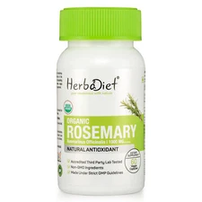 Organic Rosemary Leaf Capsules Natural Powerful Antioxidant Memory Boost Support