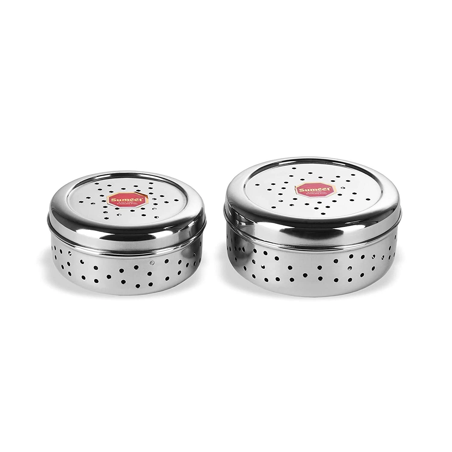 Stainless Steel Hole container/Sprout Maker with Air Ventilation -2 Pcs
