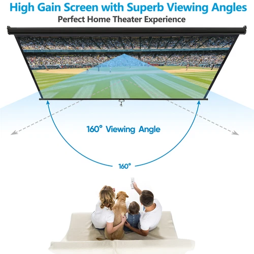 72''/80''/100''/119'' Projector Screen Pull Down Projection Screen Home Theater - Picture 39 of 89