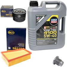 Kit Filtro Olio Motore 5W40 5Litri + Tappo Scarico Olio per Renault Megane Scénic