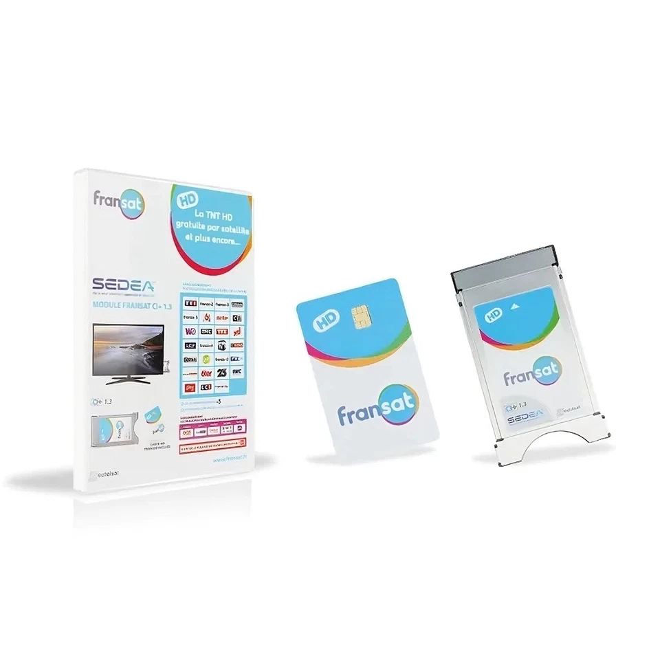 Module + carte FRANSAT pour Téléviseurs HD avec tuner satellite intégré.