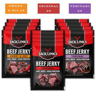 Jack Link's Beef Jerky Probierbox - 12er Pack (12 x 60g) - in 3 Varianten
