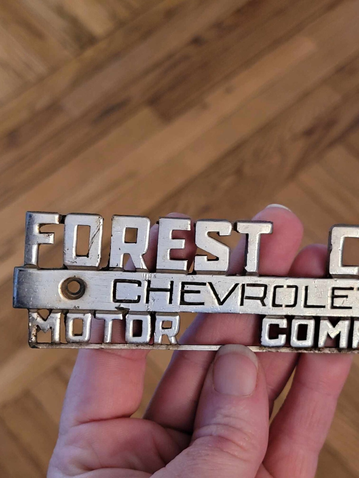 Vintage Chrome Chevrolet Forest City Motor Company Dealer Emblem eBay