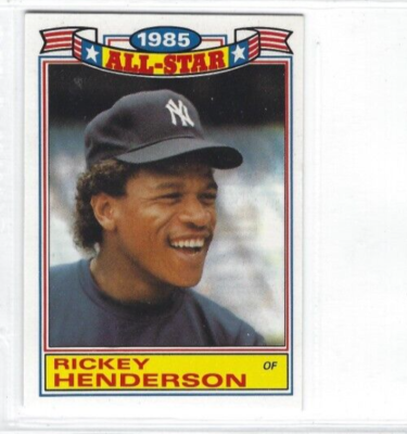 1986 Topps 1985 All-Star Game Commemorative Set #7 Rickey