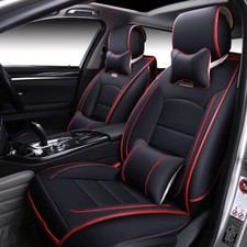 Universal Full Set Luxury 5 Seats PU Leather Front & Rear Car Seat Cover Cushion
