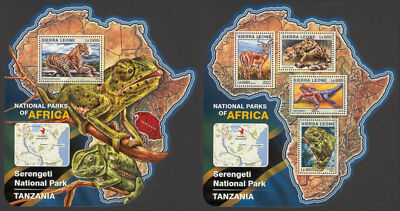 STC834 Sierra Leone 2016 MNH 2 Sheets High CV Wild Animals Fauna Africa ...