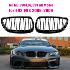 Gloss Black Grille For BMW E92 E93 2007-2010 2DR 328i 335i Dual Slats Grill