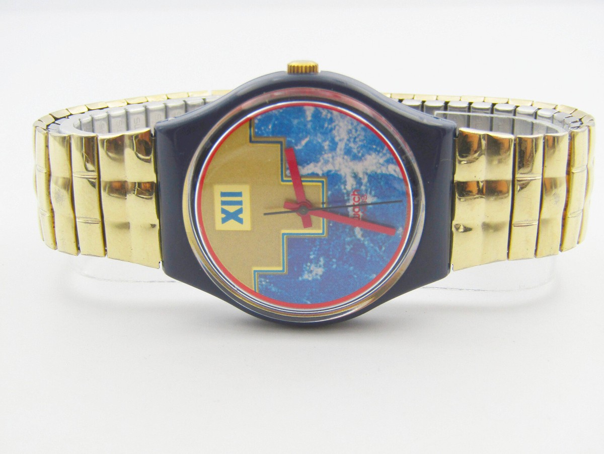 Zifferblatt Swatch Uhr Mit Licht Blue Flamingo GN114 Swatch 