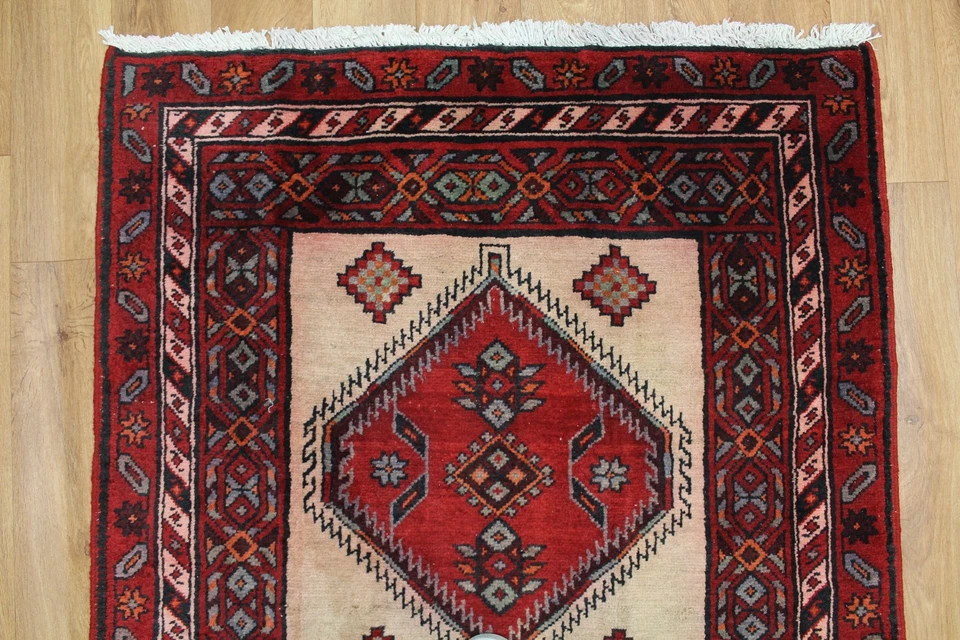Traditional Vintage Wool 363cmX110cm Oriental Rug Handmade Carpet Rugs - Image 4 of 4