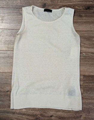 Saks Fifth Avenue Sweater Vest Women's 100% Cashmere Ivory - XS/S Read!