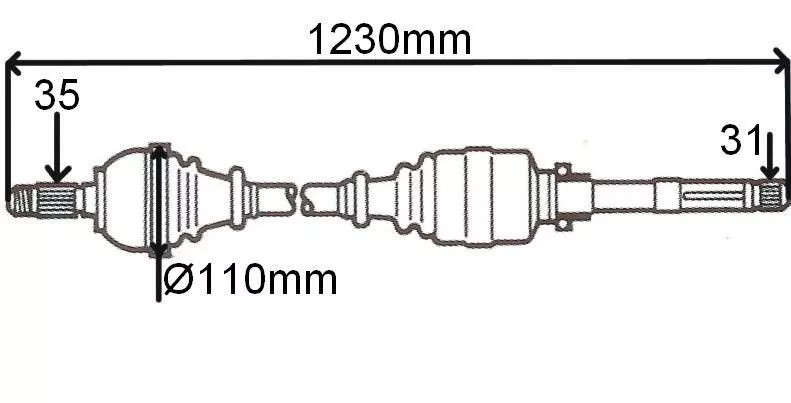 Arbre de transmission avant droit Citroen Jumper 3.0 HDi transmission cardan
