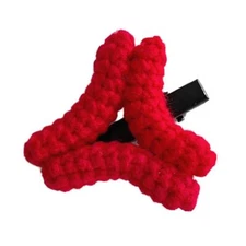 Angry Hairpin Duckbill Clip Crochet Woolen Headdress One Clip,`,.::'