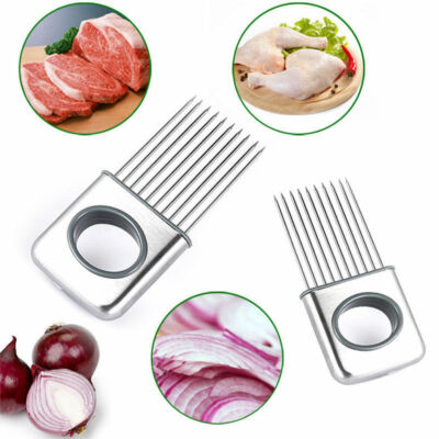 Hochwertiger Edelstahl Zwiebelschneider Gemüsehalter Cutter Küchengeräte