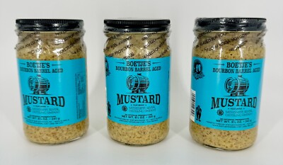 Boetje's Bourbon Barrel Aged Stone Ground Dutch German Style Mustard 3 Pack 8.5
