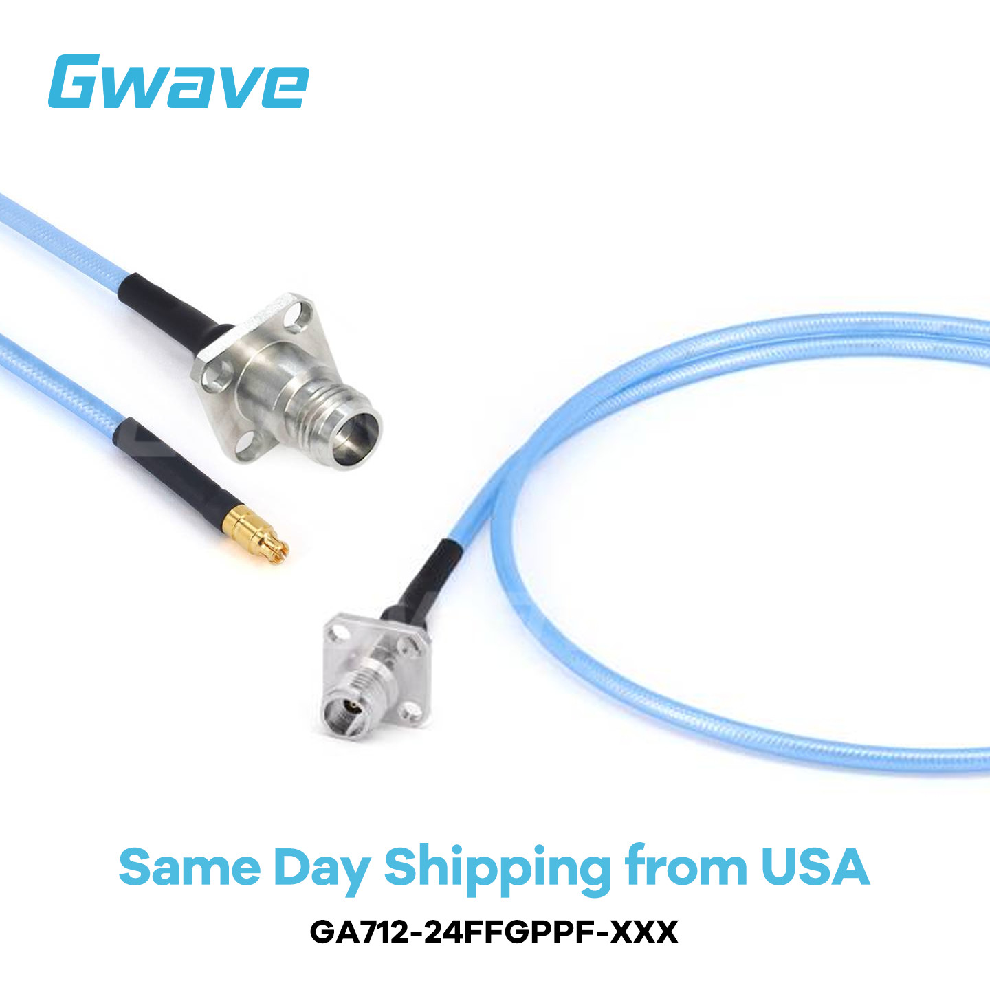 2.4mm 4 Hole Flange Female to GPPO Female .086" Semi-flexible Cable, DC-50GHz