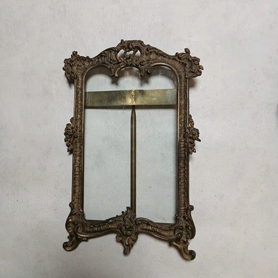 Sehr Alter Massiver Rokoko Jugendstil Messing Bilder-Rahmen Fotografie Vintage