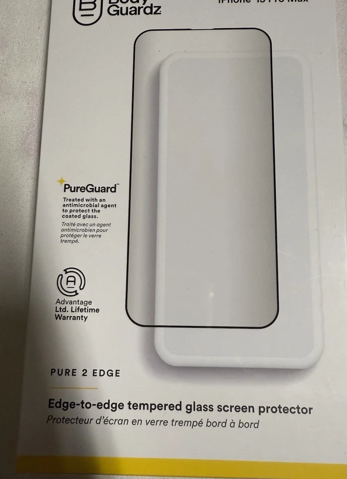 New IPHONE 14 Plus BodyGuardz Pure 2 Edge Guard TemperedGlass Screen Protector - Image 3 of 4