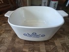 Rare CorningWare Cornflower Blue 1 3/4 Qt Square Floral Casserole Dish P-1 3/4-B — photo 3