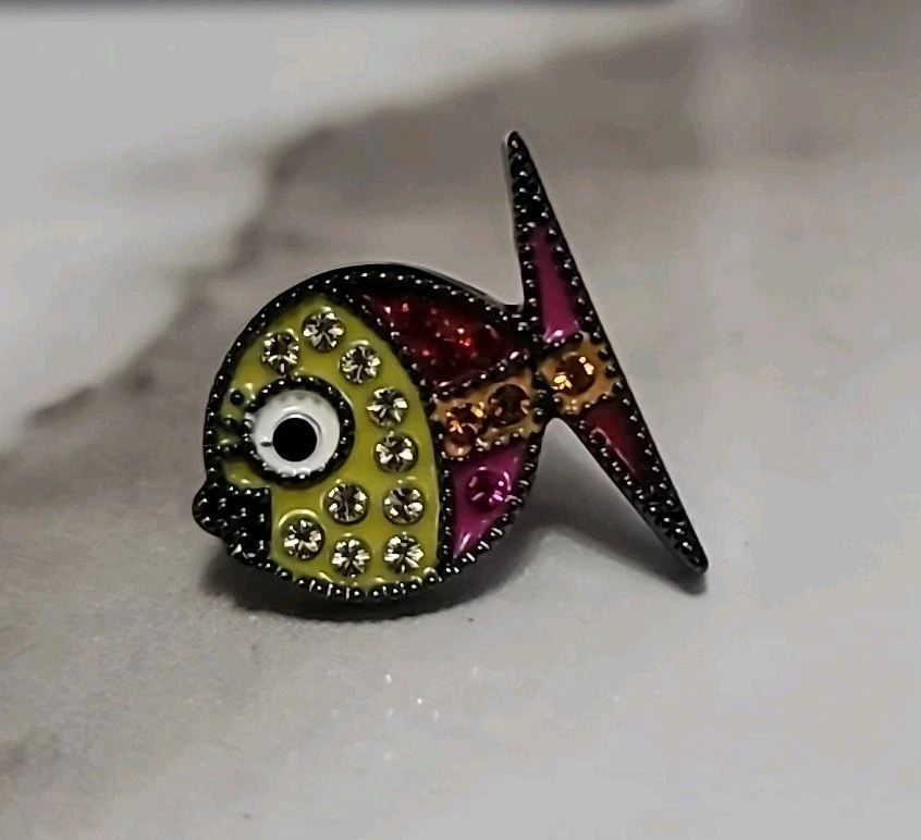 Pendientes Romero Britto Cristal Swarovski Sr. y Sra. Pez🌸 de Orianne Collins Nuevos en Caja Foto 2 de 4