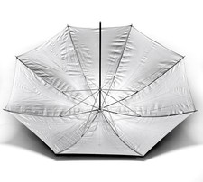 CALUMET 43.5" LARGE MATTE SILVER STUDIO UMBRELLA. MINT/SUPERB REDUCED PRICE "C"