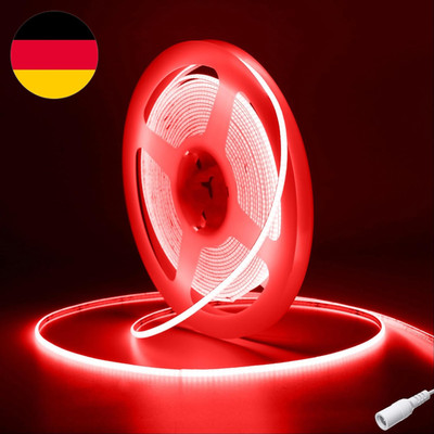 COB LED Streifen 5M, DC12V Rot LED Strip,480 Leds/M CRI90+ Hohe Helligkeit Flexi