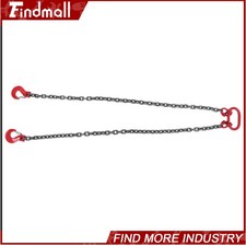 Findmall 3/8" x 5' 8800lbs Capacity Chain Sling Double Legs G80 with Grab Hooks