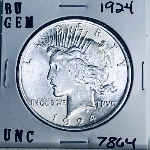 1924 P BU GEM PEACE SILVER DOLLAR UNC MS+++ U.S. MINT RARE COIN 7864