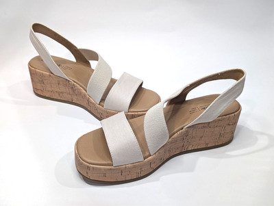 LifeStride Odette Bone Cavnas Women's Strappy Wedge Sandals - Size 7/9 NWB