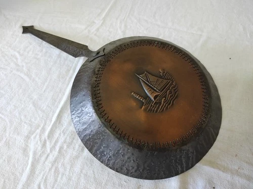 Antique Vintage Wrought Iron Copper Decorative Stove Boat and Lighthouse