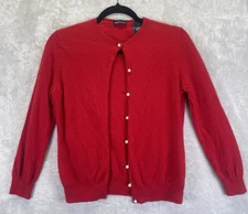 Moda International Sweater Women's L Red Cashmere Classic Refined Quiet Luxury