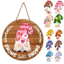 Interchangeable Gnome Welcome Sign Valentine's Day Door Decorations, gnome