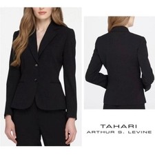 Tahari Arthur S. Levine Black Jason Blazer Jacket Size 10 Corporate Chic