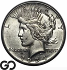 1934-S Peace Dollar, Rare Key Date Choice AU+ Key Date