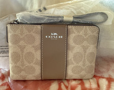 Coach Signature Zip Wristlet Wallet, Beige/Br...