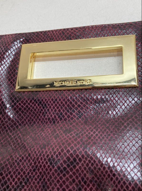 Michael Kors Burgundy Python Snakeskin Embossed C… - image 2