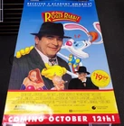 VINTAGE 1989 WHO FRAMED ROGER RABBIT MOVIE POSTER ORIGINAL VHS VIDEO TOUCHSTONE