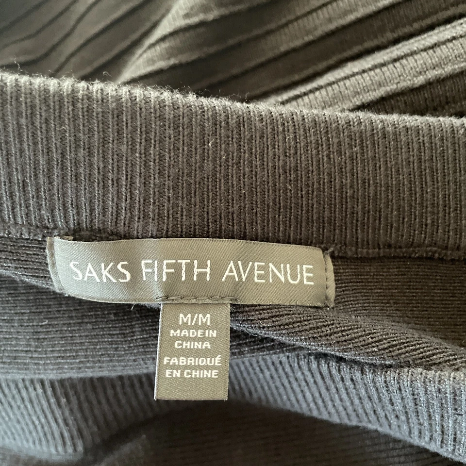 Falda Saks Fifth Avenue Negra Línea A Mujer Mediana Elastizada Abstracta Bordada Foto 4 de 4