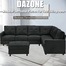 Modern Sectional Sofa Set L-Shaped Couch Living Room Convertible Indoor Modular