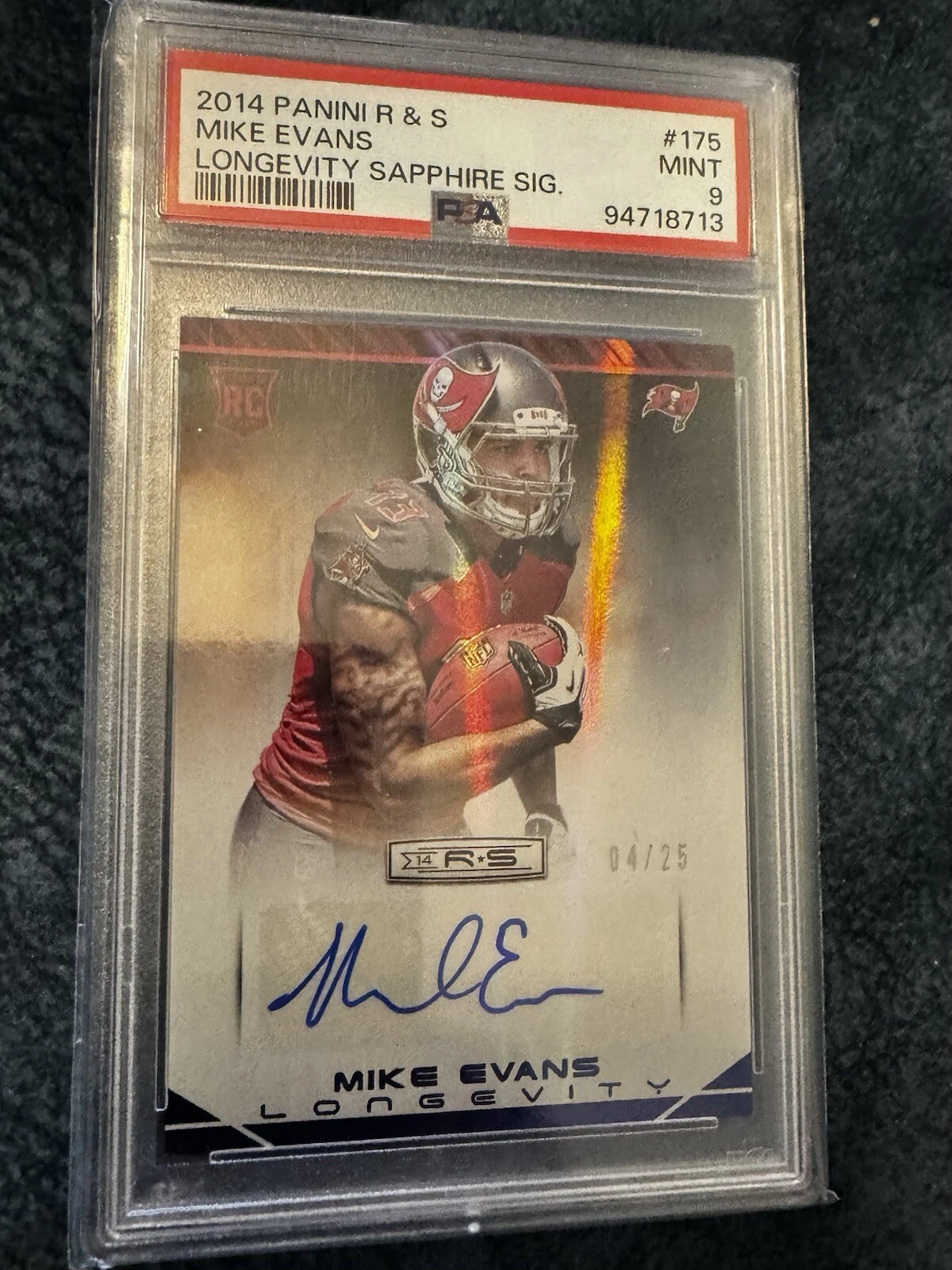 Mike Evans Panini Rookies & Stars #175 Longevity Sapphire Signature