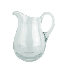 Glass Water Pitcher Clear Classic Shape 2 Quarts Ground Out Pontil Base 6"