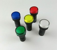 Leuchtmelder 230V 24V | AC/DC LED 22mm | rot gr&uuml;n wei&szlig; blau gelb | Meldeleuchte