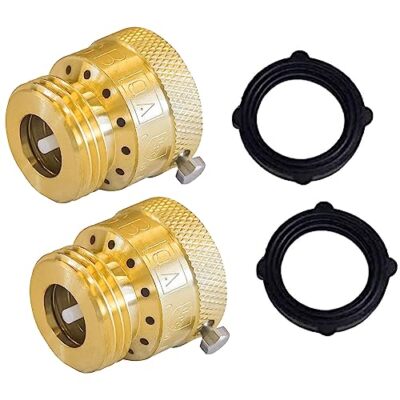 4 Pack Brass 3/4'' GHT Hose Bib Connector Backflow Preventer Vacuum Breaker