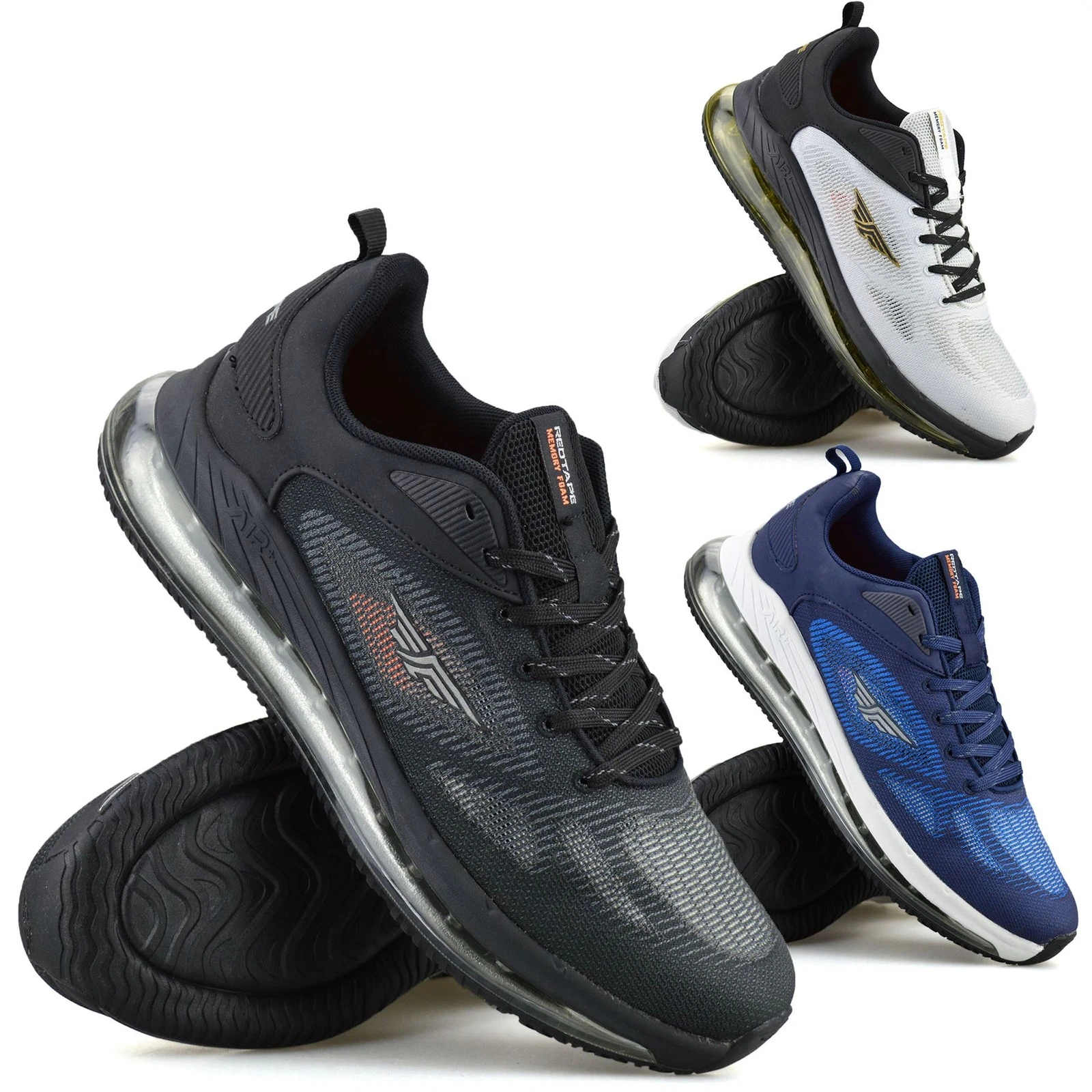 Mens Air Shock Absorbing Memory Foam Running Walking Casual Trainers Shoes Size