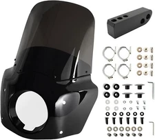 Front Fairing Mask With 15'' Windshield For 2006-2017 HD Softail Street Bob FXDB
